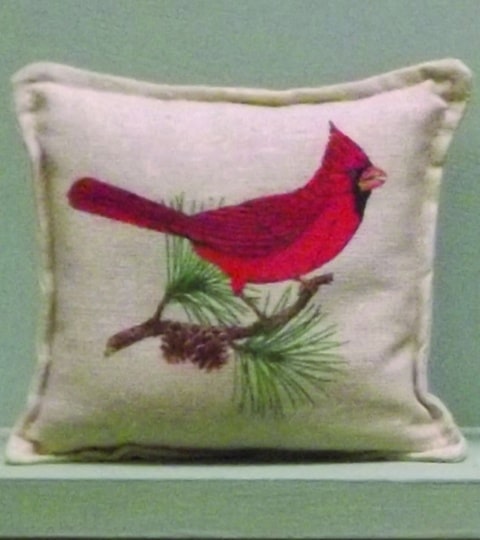 Cardinal Pillow - 6" x 6"