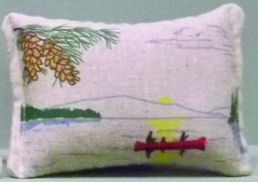 Canoe On Lake Pillow - 3" x 5"