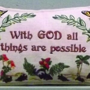 "With God..." Pillow - 4" x 6"