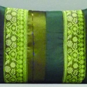 Green Silk Pillow - 7" x 9"