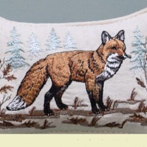 Embroidered Fox Pillow - 4" x 6"