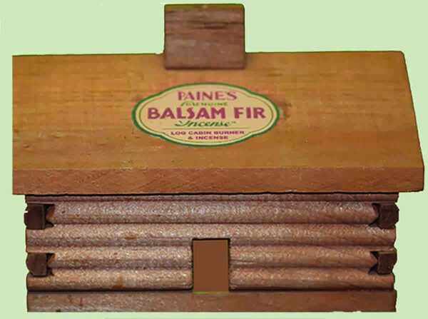 LARGE CABIN BURNER w/balsam fir incense 4 x 3 1/2 x 3 3/8