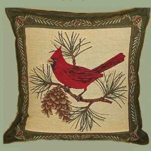 Cardinal tapestry pillow