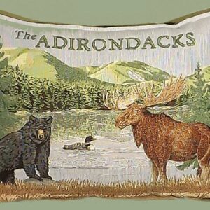Adirondack Moose/Bear Mountain tapestry pillow