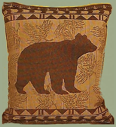 Small bear tapestry pillow